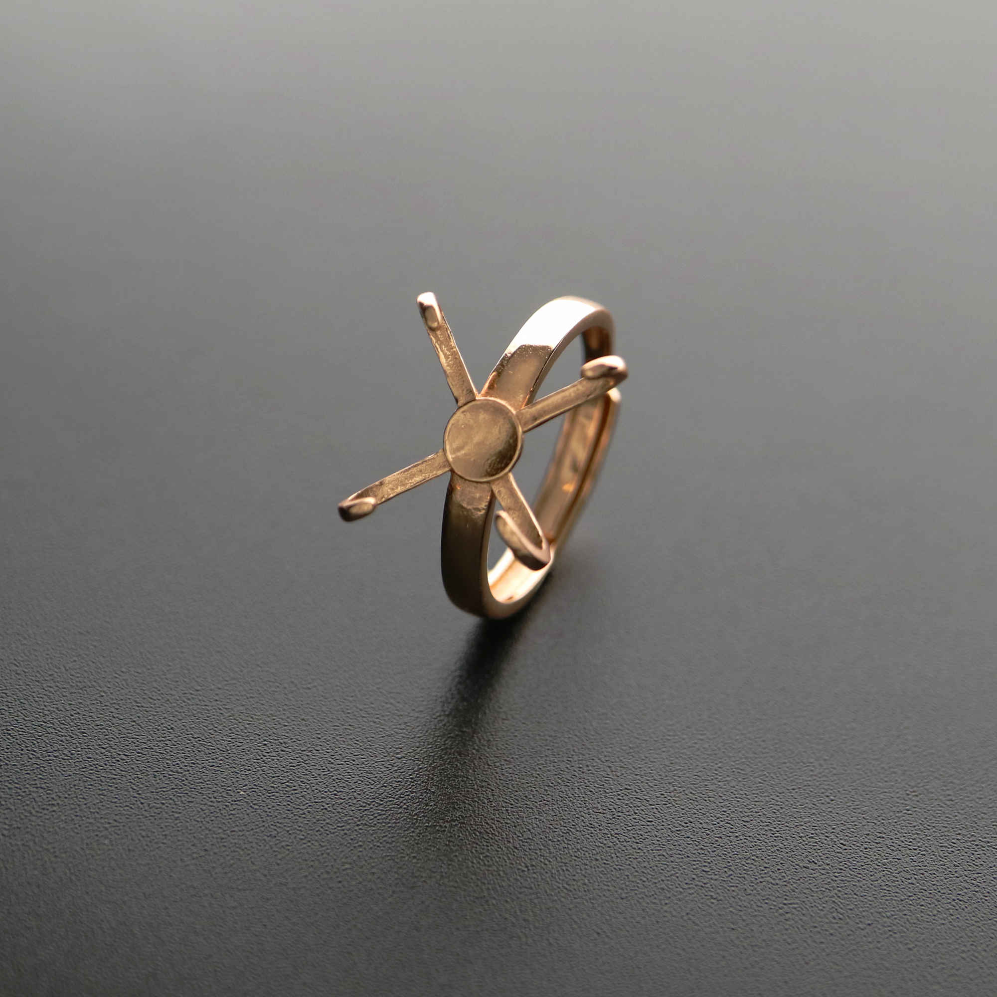 1Pcs Irregular Stone Prong Claw Bezel Solid 925 Sterling Silver Adjustable Ring Settings Rose Gold Plated DIY Supplies Findings 1294144 - Click Image to Close